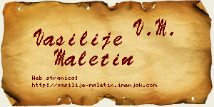 Vasilije Maletin vizit kartica